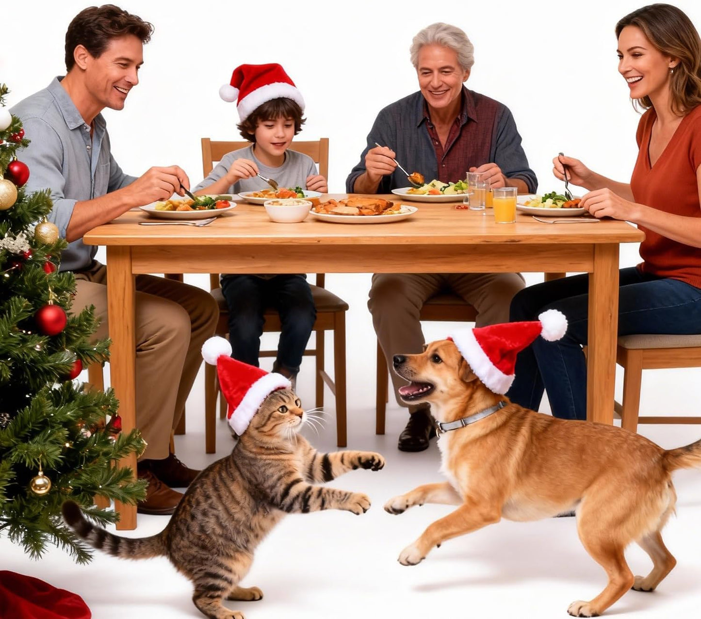 Dog Cat Pet Santa Hat Christmas Santa Claus 4 Pcs Pet Christmas Hats 5.5"X7.8" Dog Costume for Puppy Kitten Small Cats Dogs Pets