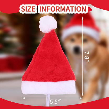 Dog Cat Pet Santa Hat Christmas Santa Claus 4 Pcs Pet Christmas Hats 5.5"X7.8" Dog Costume for Puppy Kitten Small Cats Dogs Pets